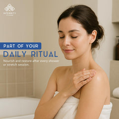 Applying DMSO cream to skin on forearm