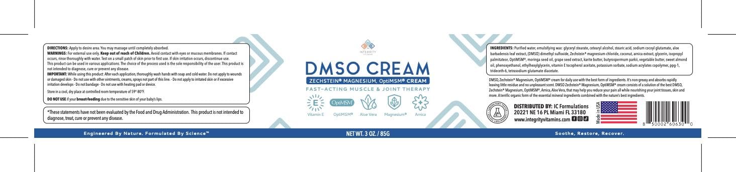 Two-pack box layout for Integrity Vitamins DMSO Cream