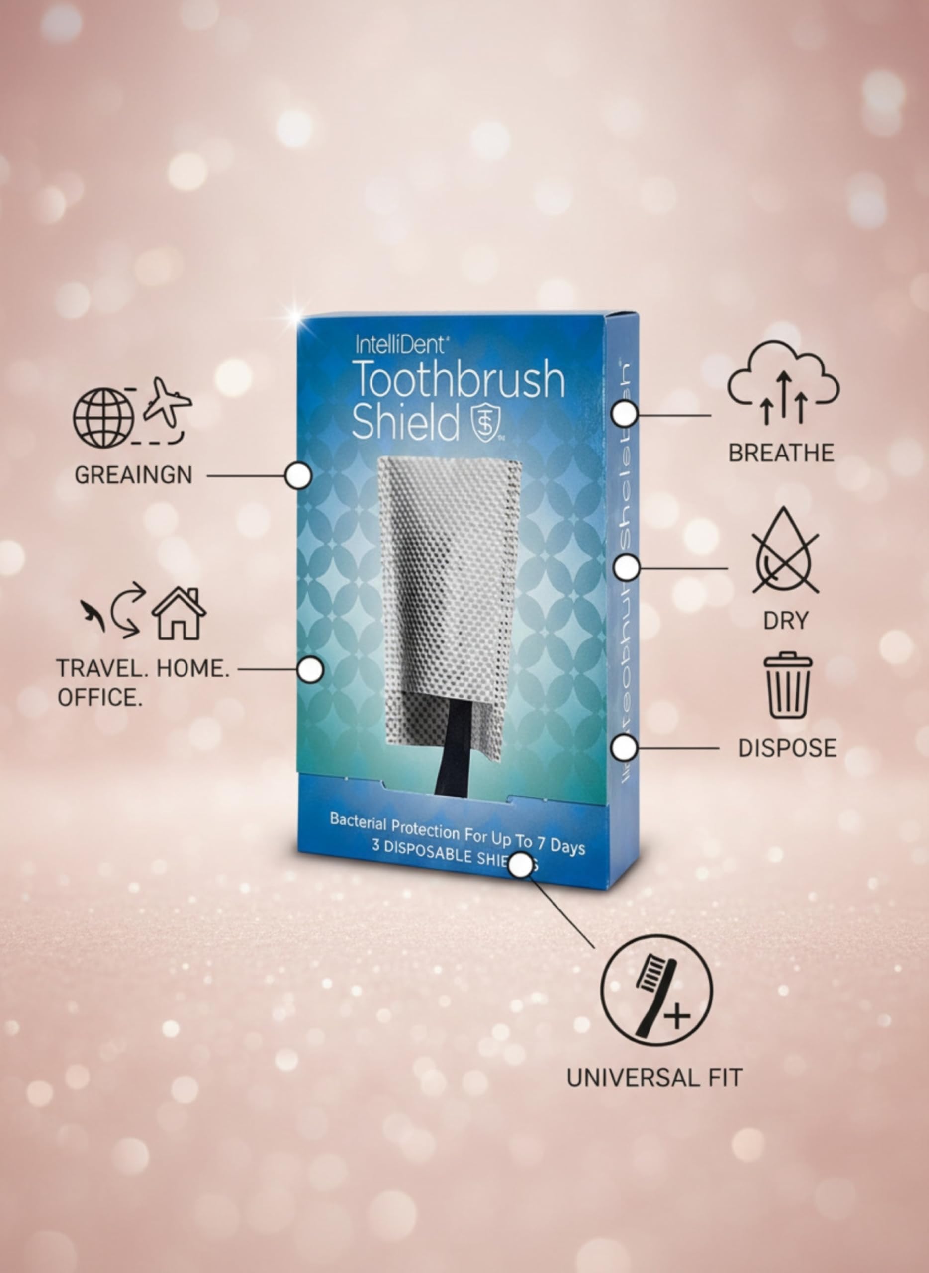 Universal fit design compatible with most standard toothbrushes