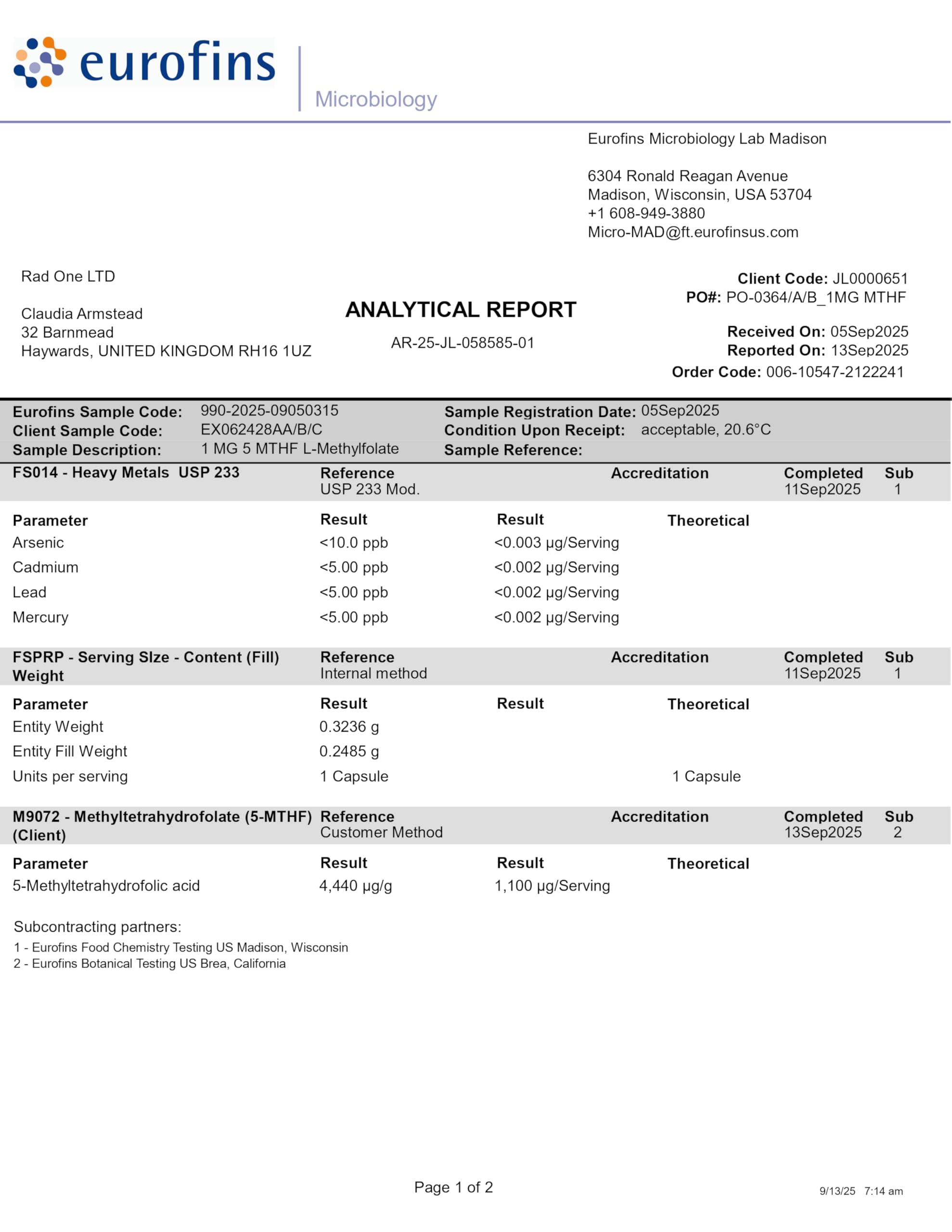 Capsules arranged in a row