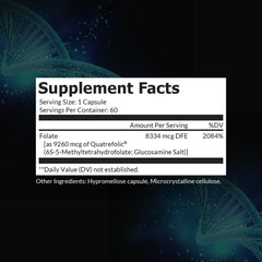 Intelligent Labs 5-MTHF Quatrefolic bottle back label