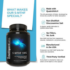 Intelligent Labs 5-MTHF Quatrefolic bottle side view