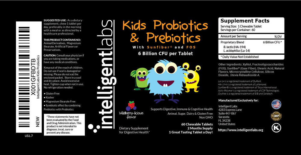 Chewable probiotic tablet for children