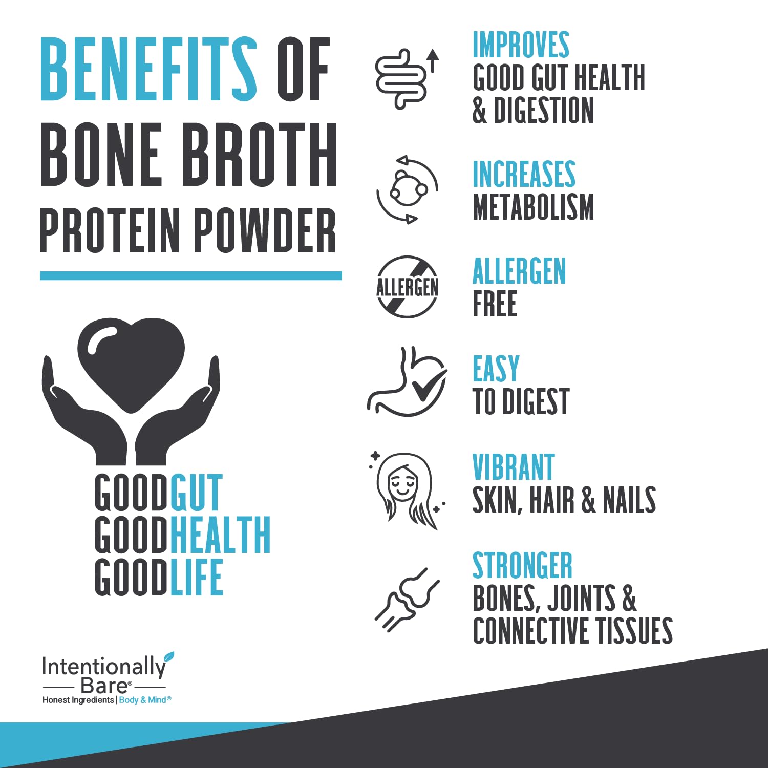 Dairy-free allergen-free vanilla bone broth powder tub