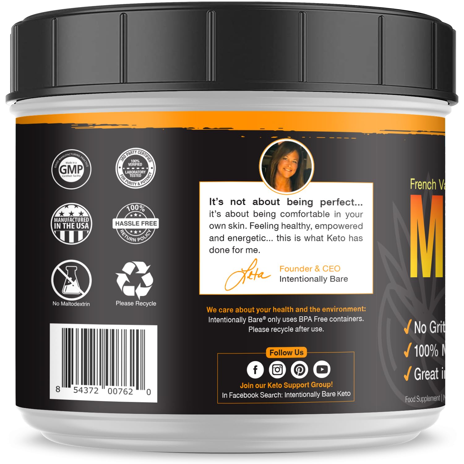 Creamy coffee with French vanilla MCT creamer