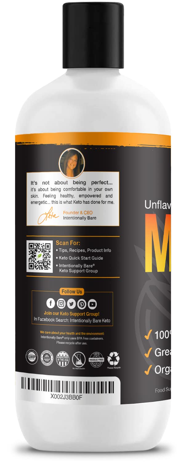 Product label for Organic C8 MCT Oil