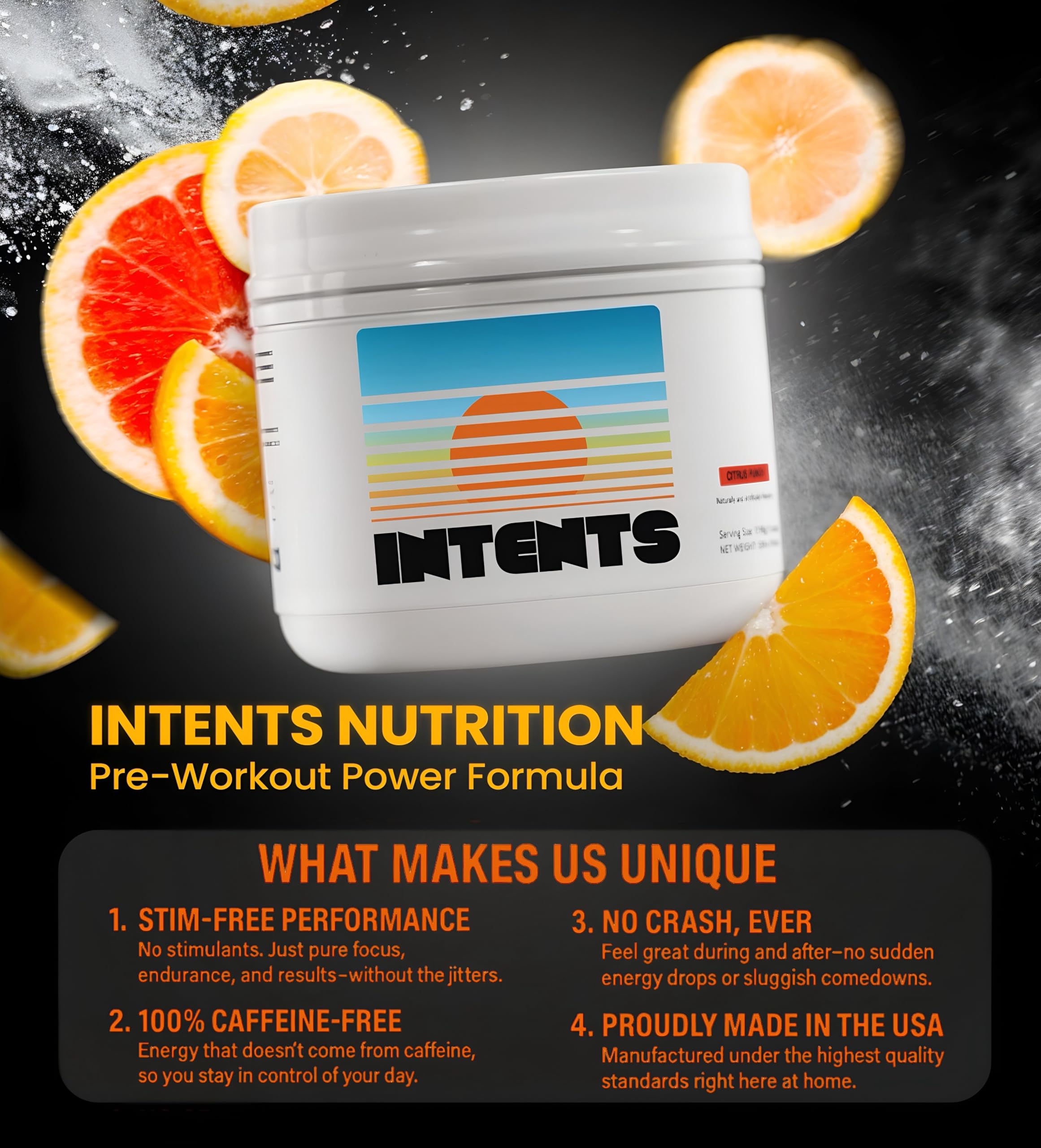 Close-up of Intents Nutrition Pre Workout powder