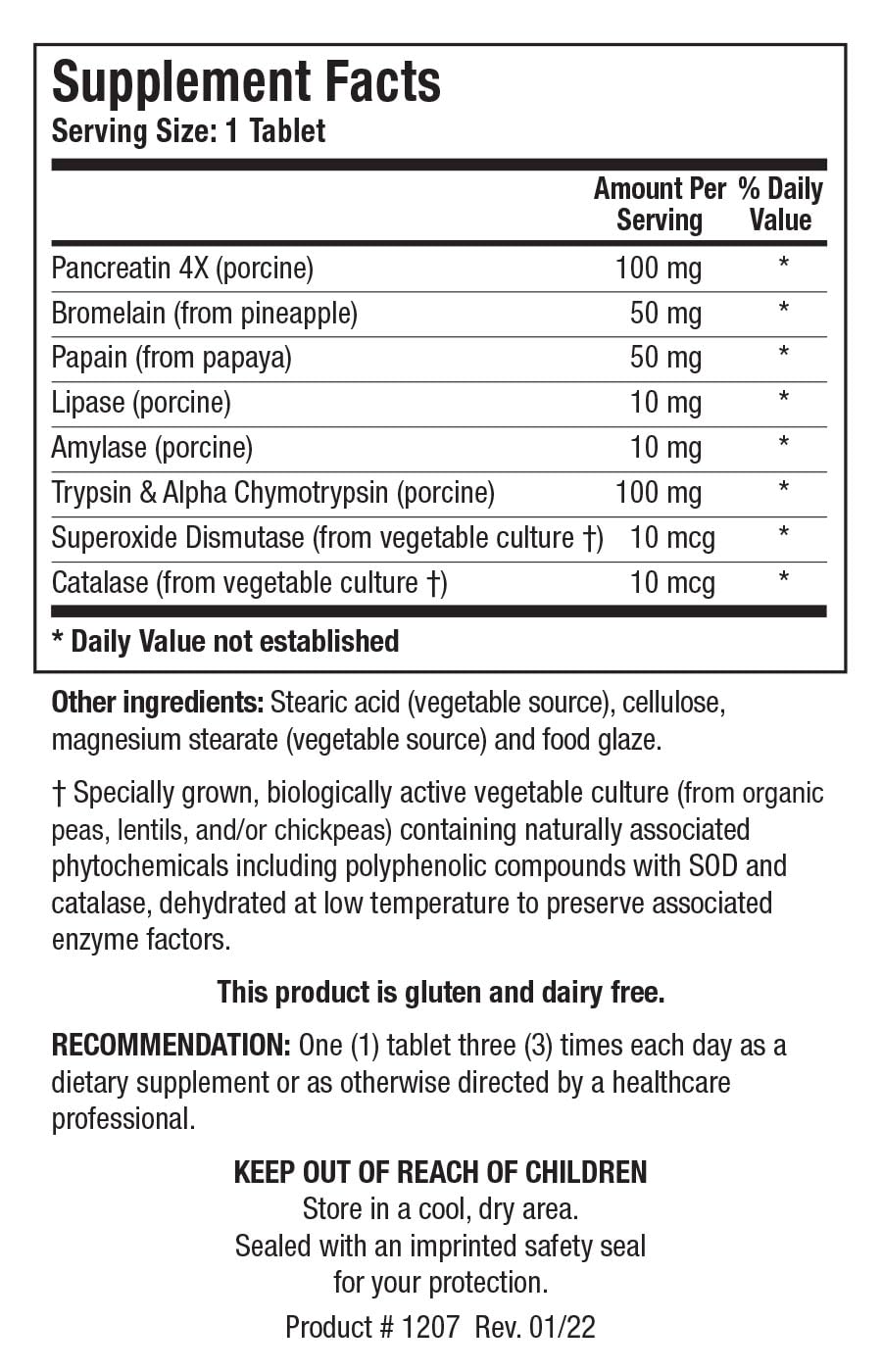 Intenzyme Forte formula with bromelain and papain for proteolytic digestion