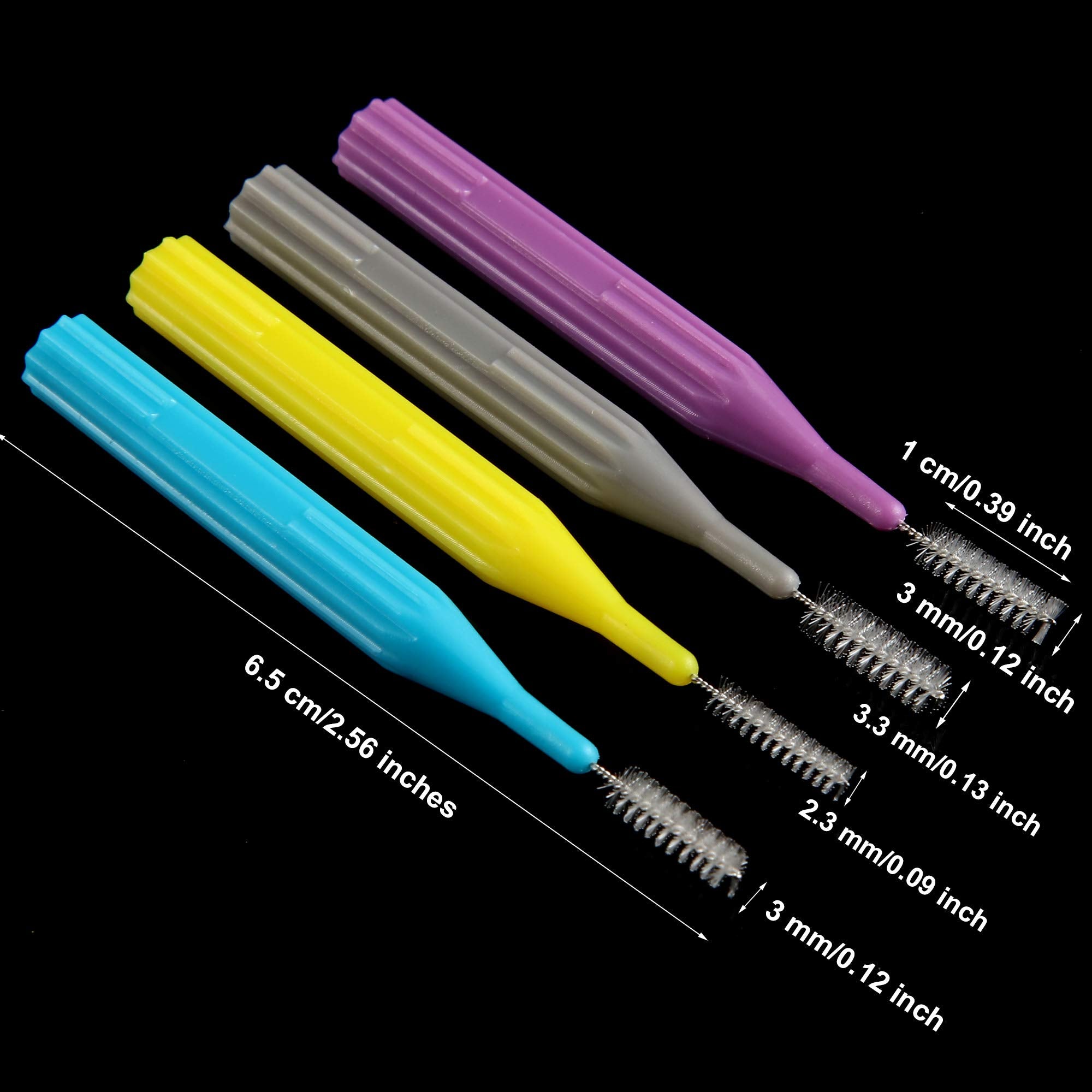 Assorted colors interdental brushes for between-teeth cleaning