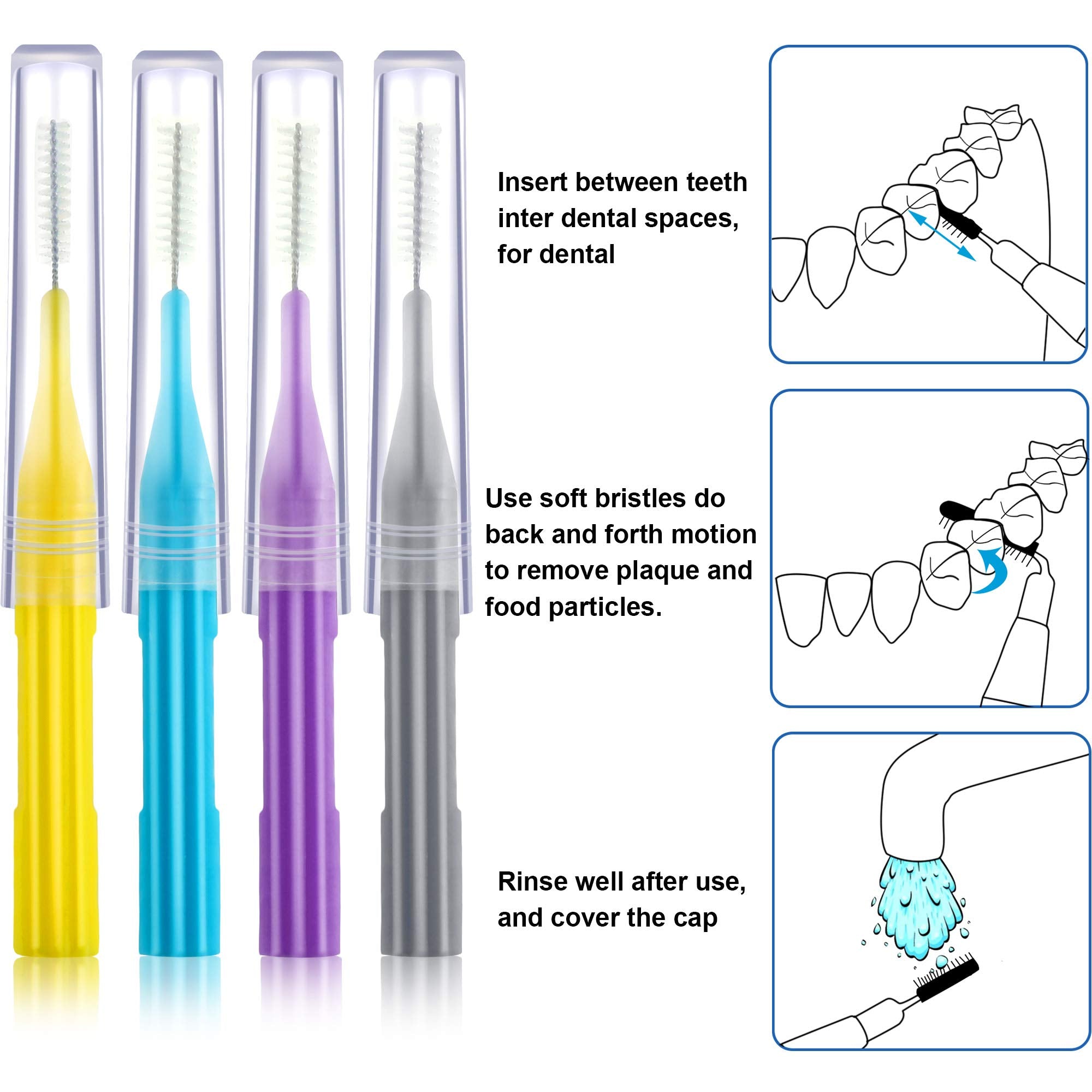 Nylon-coated interdental brush with protective head