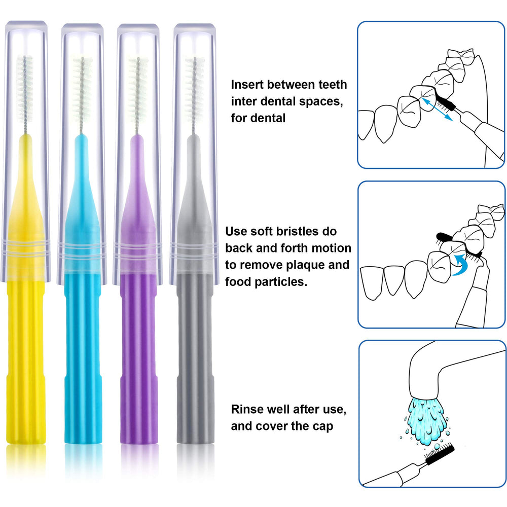 Nylon-coated interdental brush with protective head