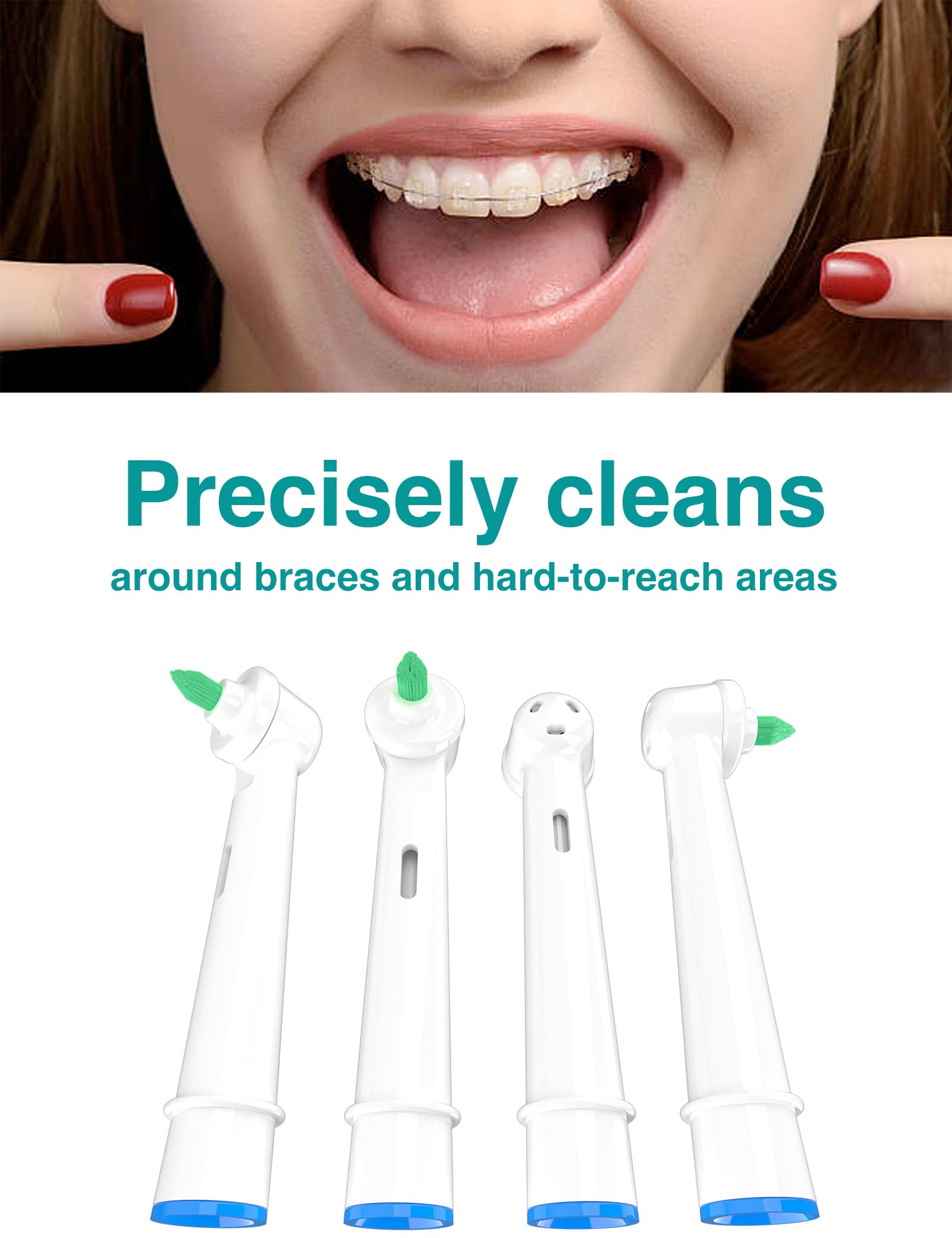 2-pack interdental brush heads designed for braces; Oral-B compatible