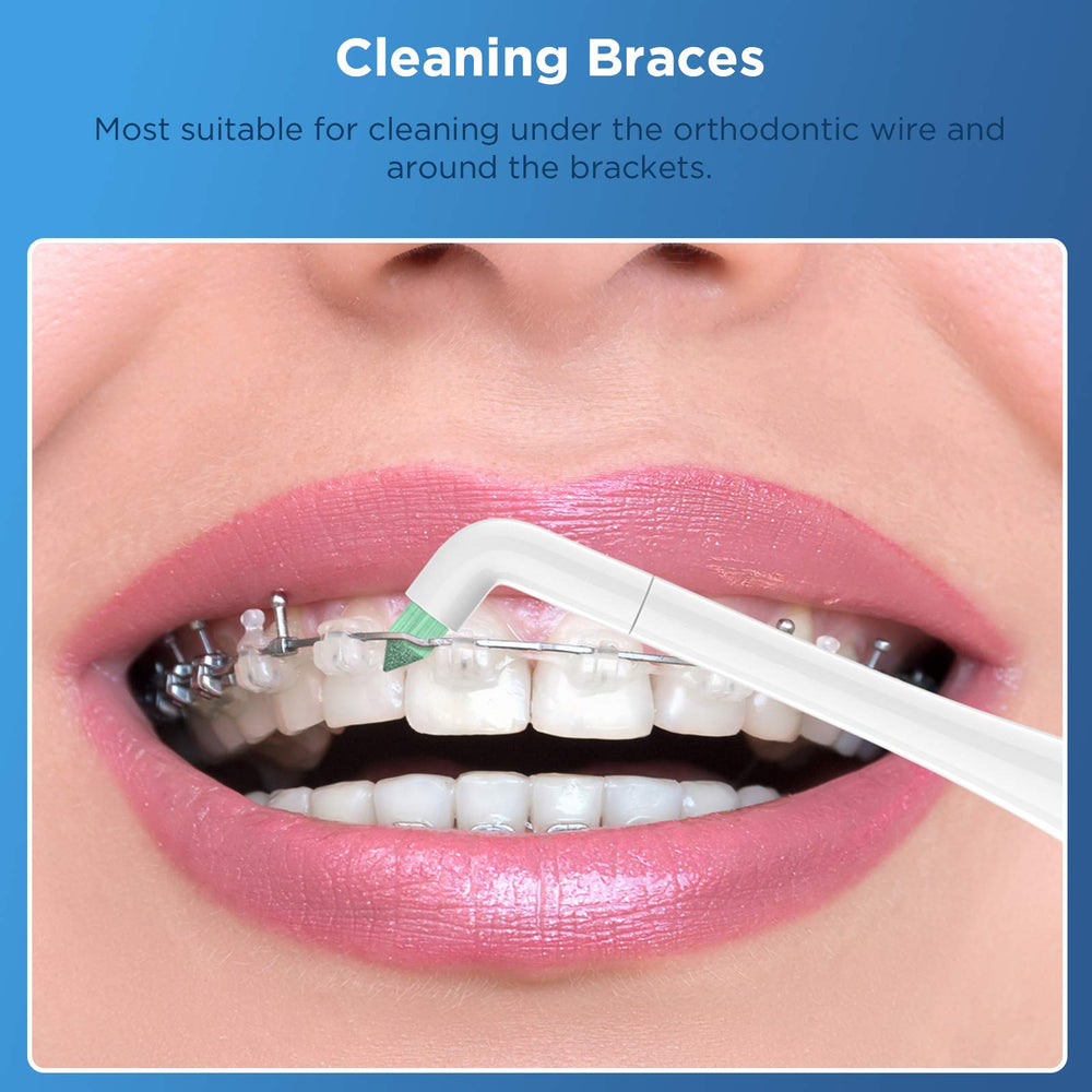 Replacement Sonicare-compatible toothbrush heads displayed with case