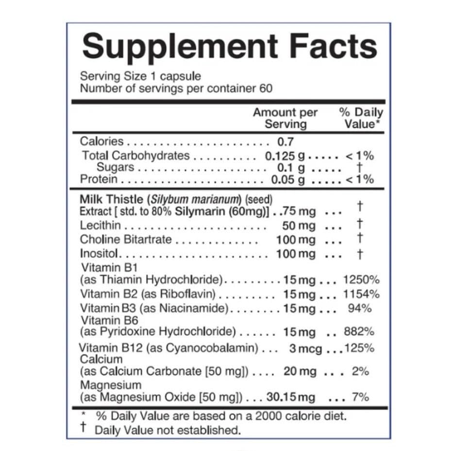 Interfarma Hepasil B-Complex capsules shown with antioxidant support message