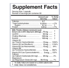 Interfarma Hepasil B-Complex capsules shown with antioxidant support message