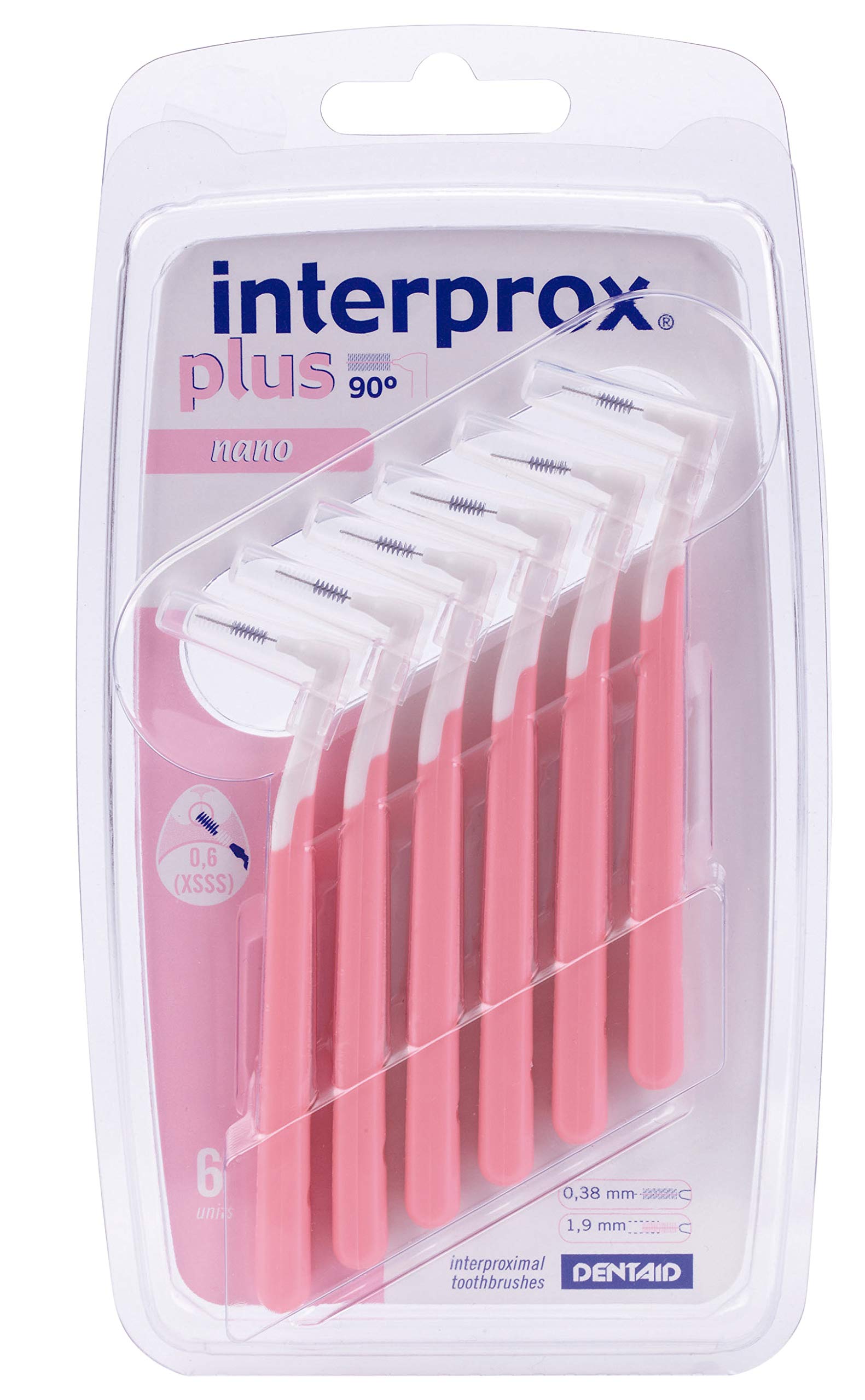 Interprox Pink Plus interdental brush 0.38mm – front view