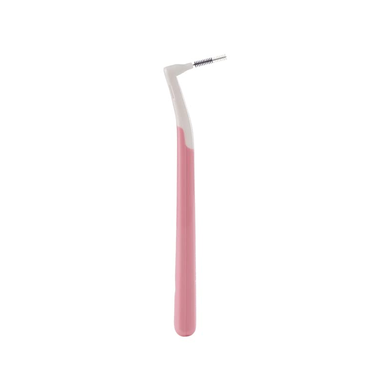 Angled brush head enabling perpendicular entry