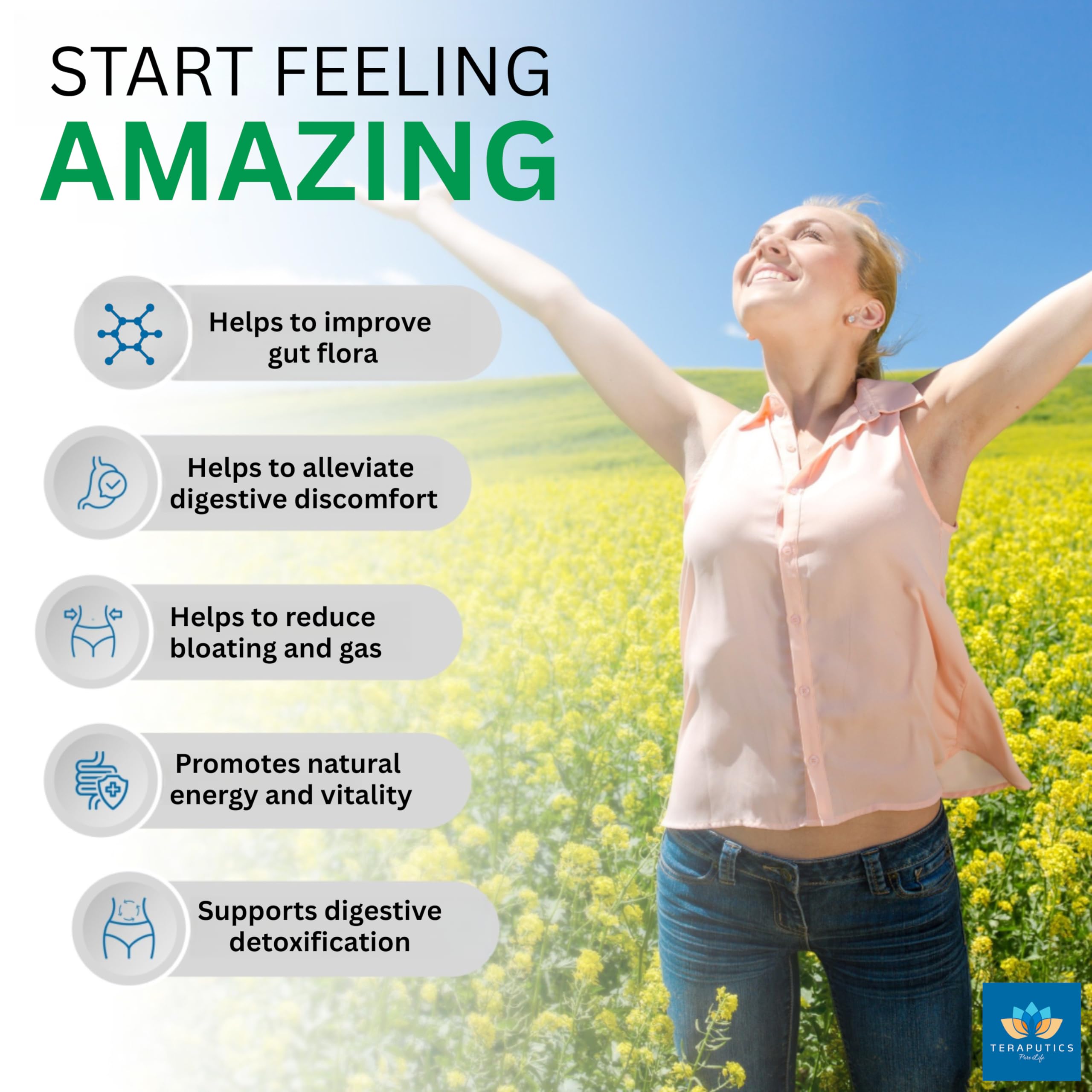 IntestinePro vegetarian capsules arranged in a row