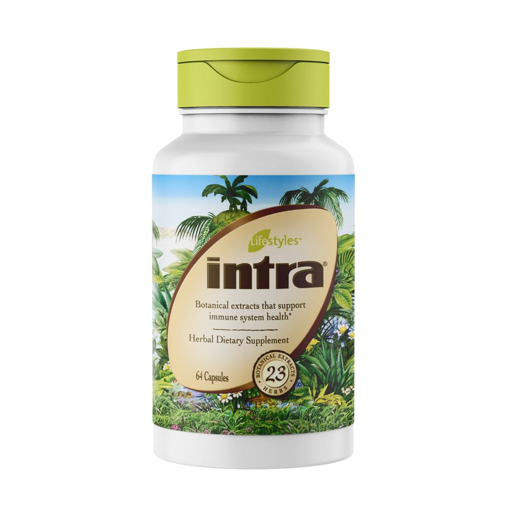 Bottle label for Intra Lifestyles Capsules