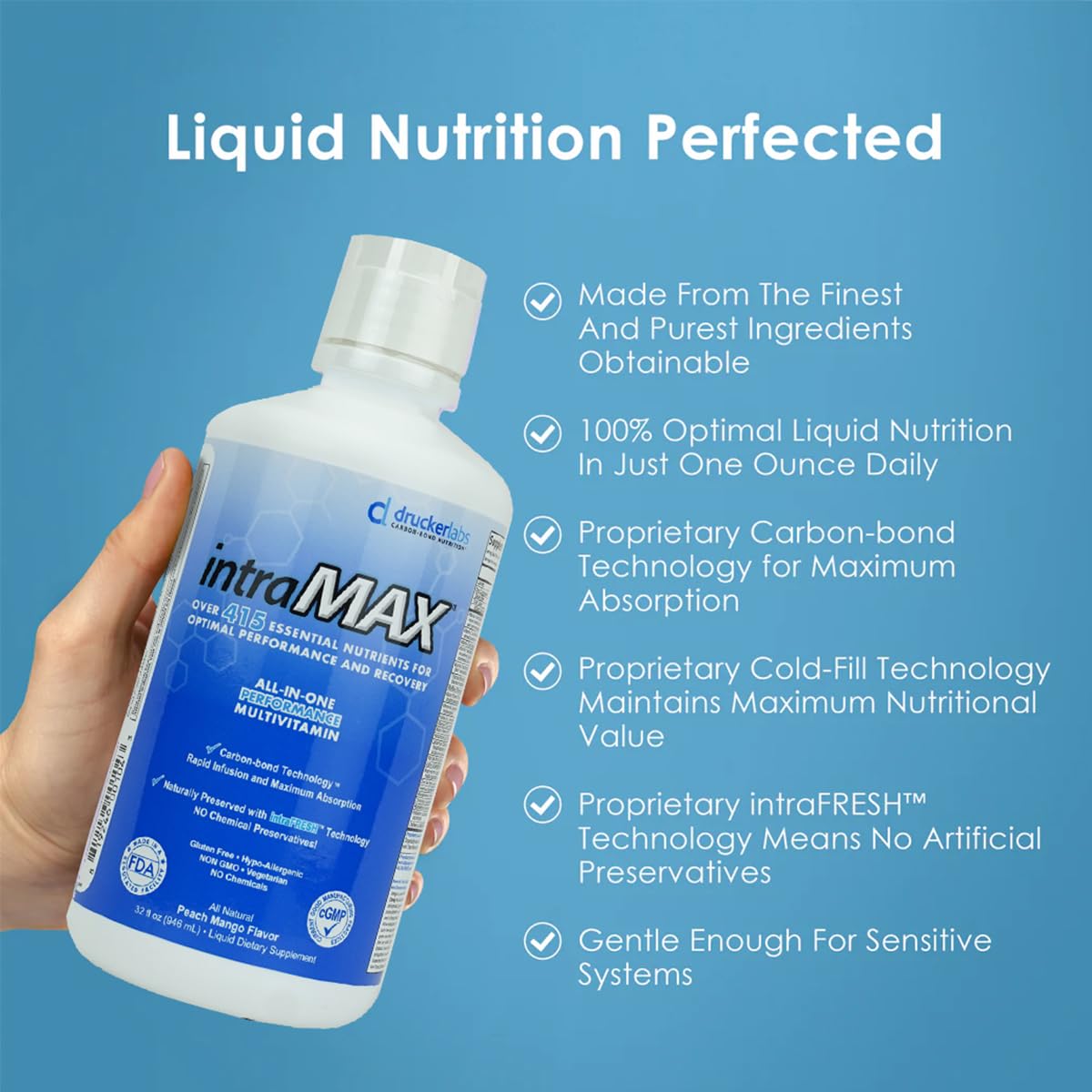 Non-GMO Dairy Free and Gluten Free claims for IntraMAX