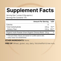 Inulin fiber powder with 174 servings per container