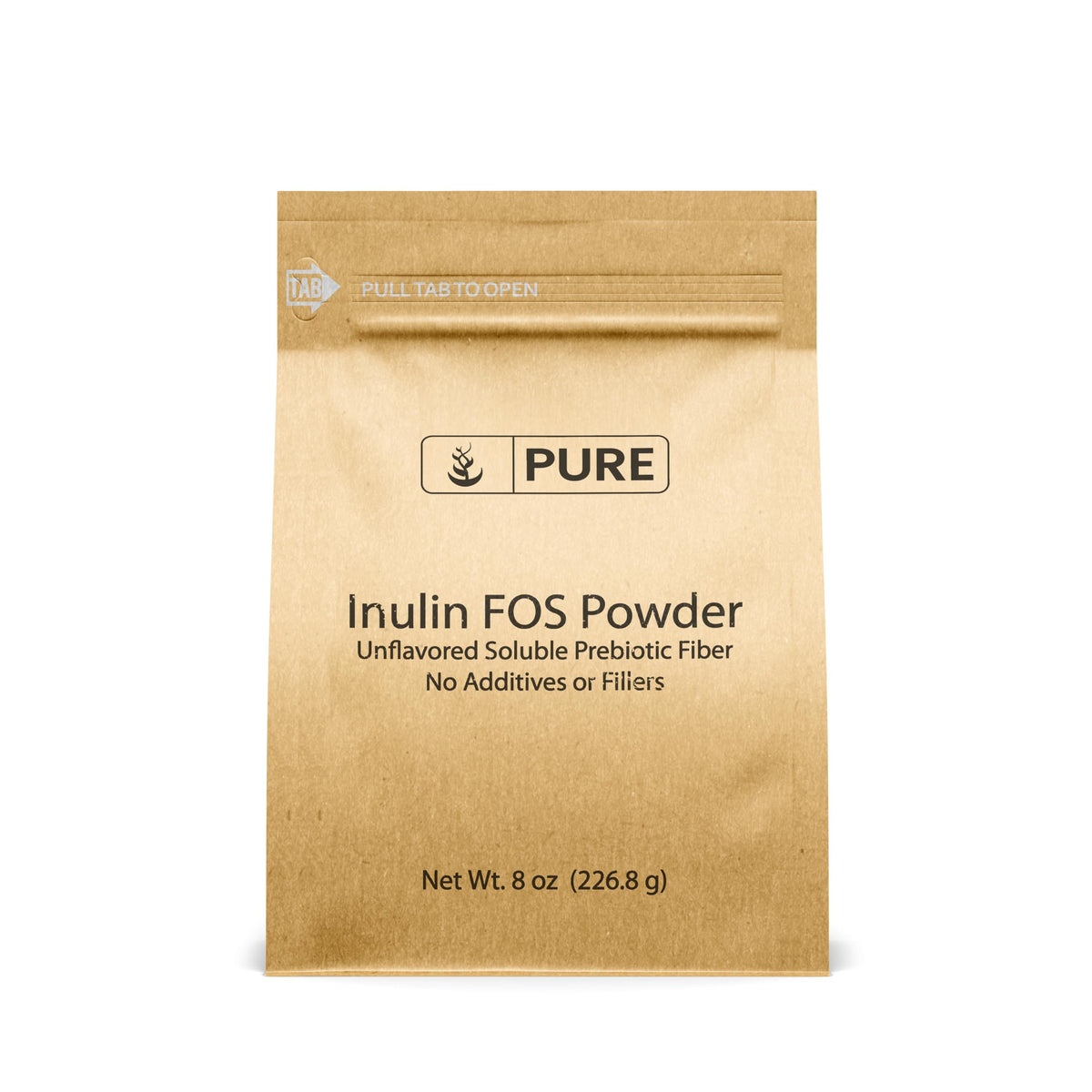 Front view of Pure Inulin FOS Powder 8 oz