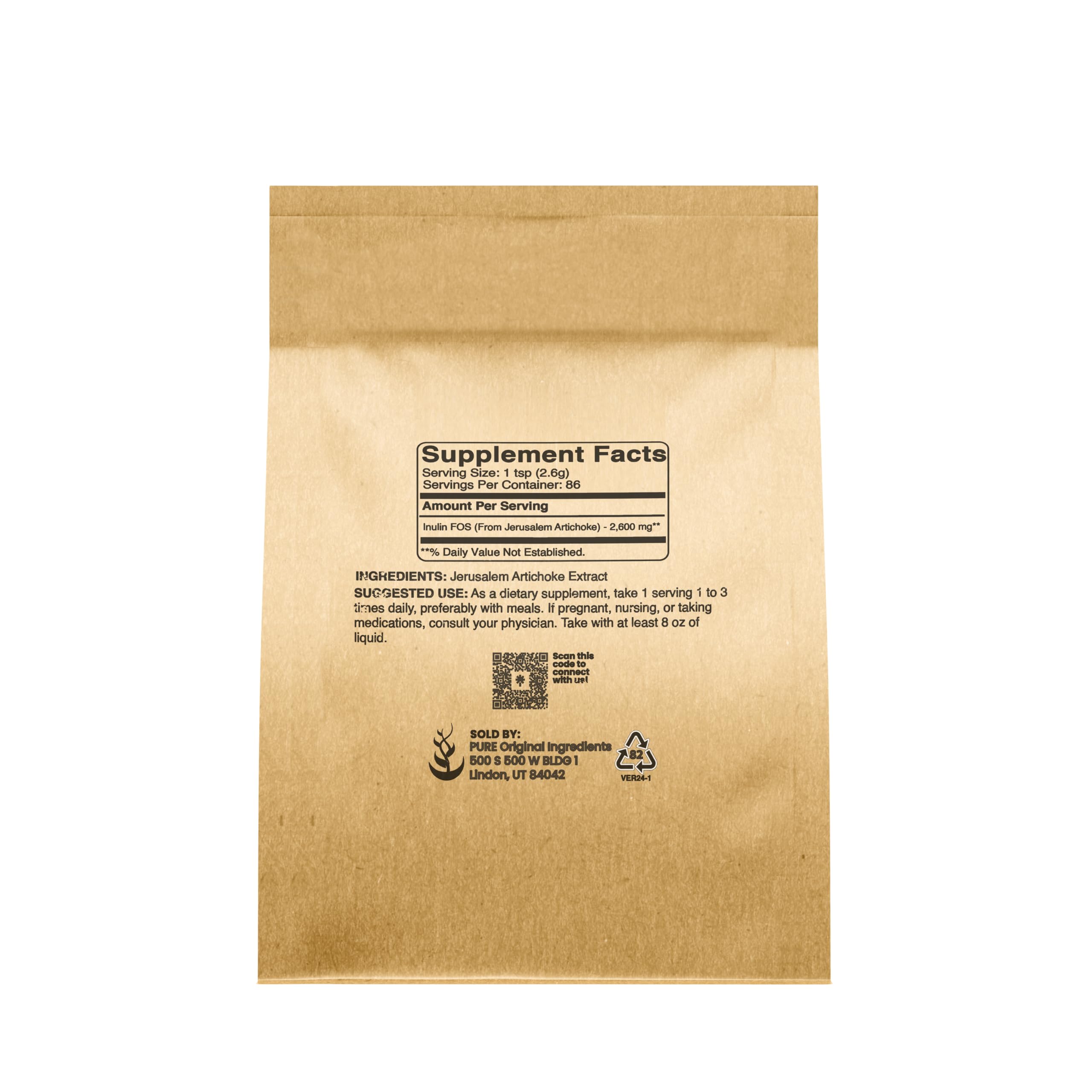 Packaging for Inulin FOS Powder 8 oz