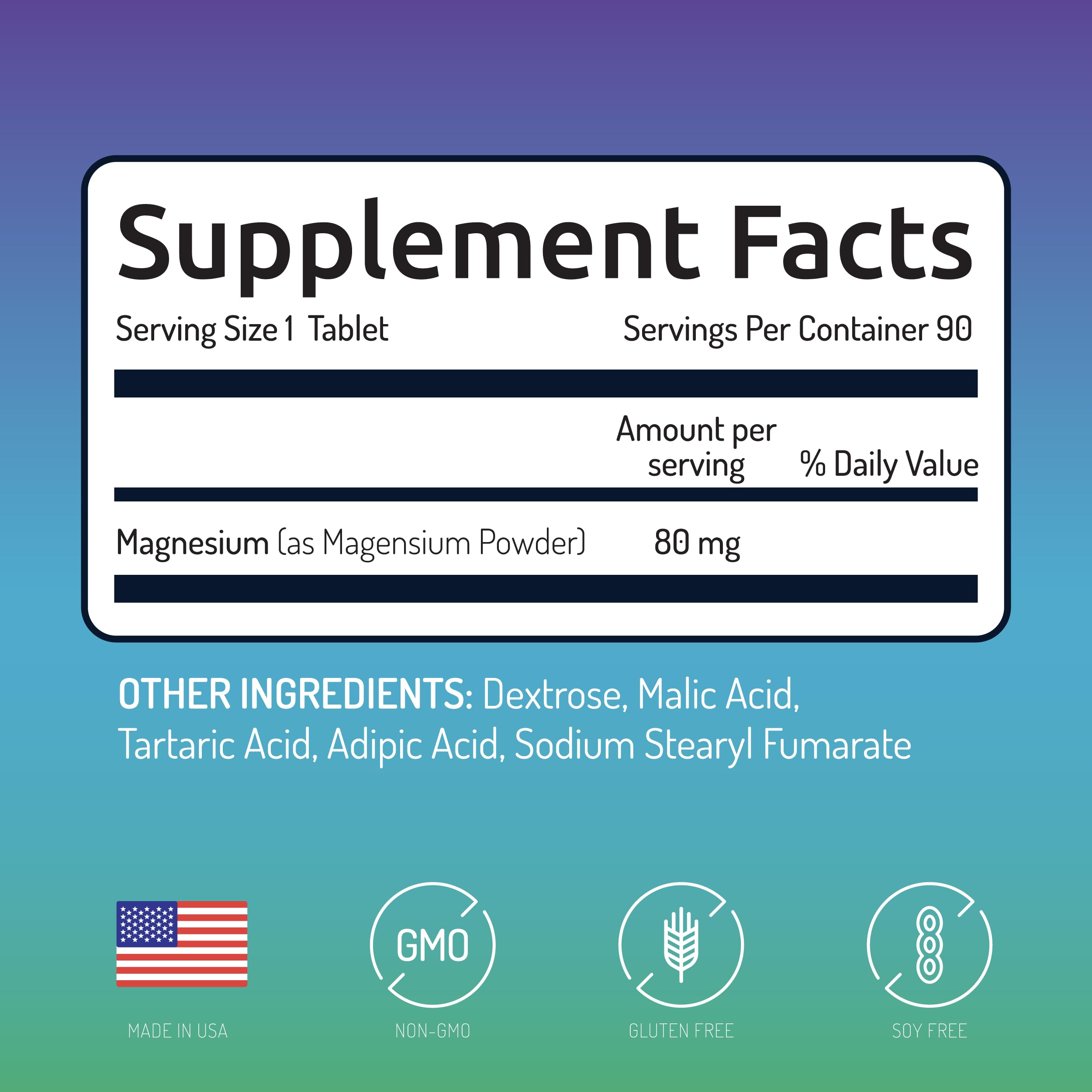 Non-GMO and gluten-free labeling on bottle