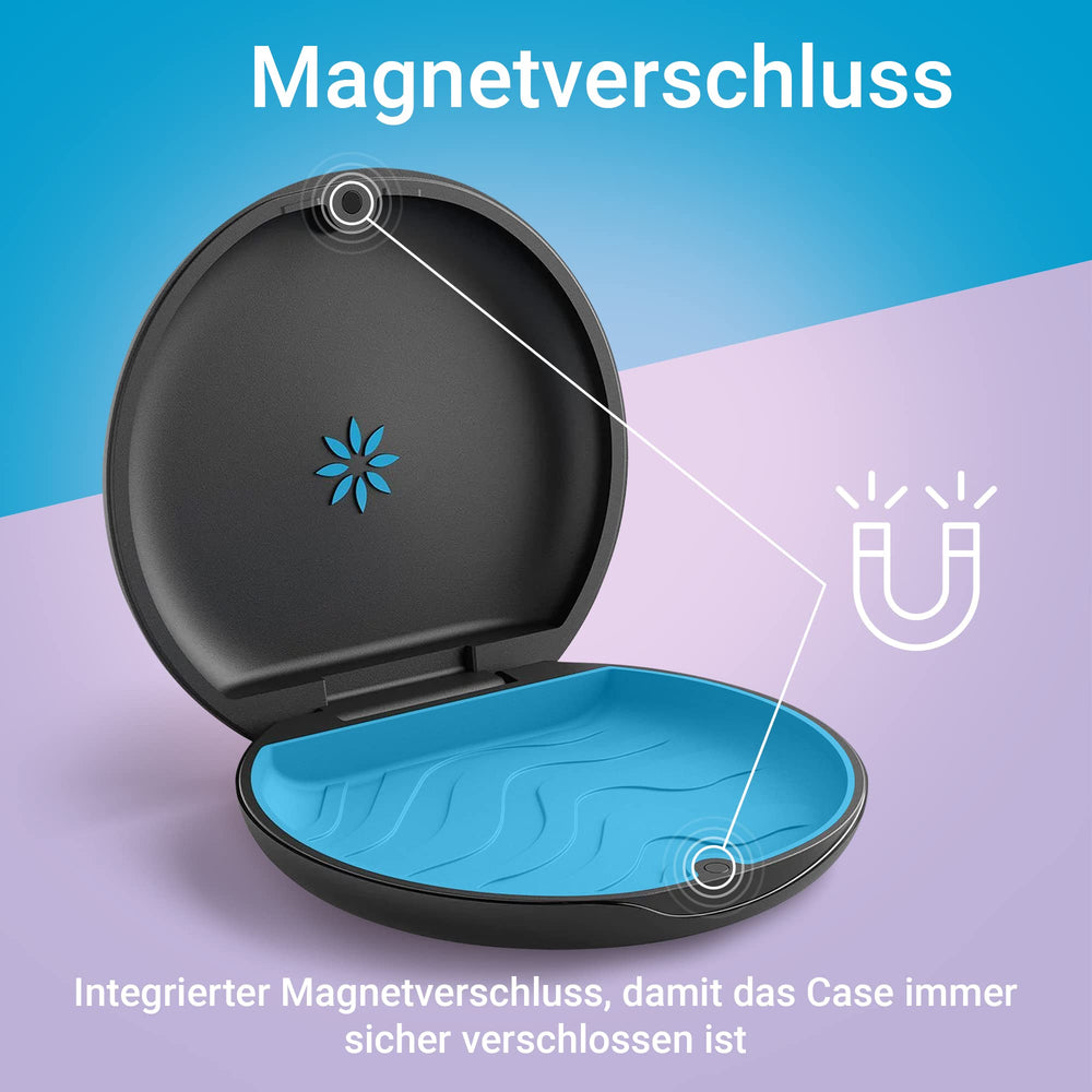 Close-up of magnetic closure on camouflage Invisalign case