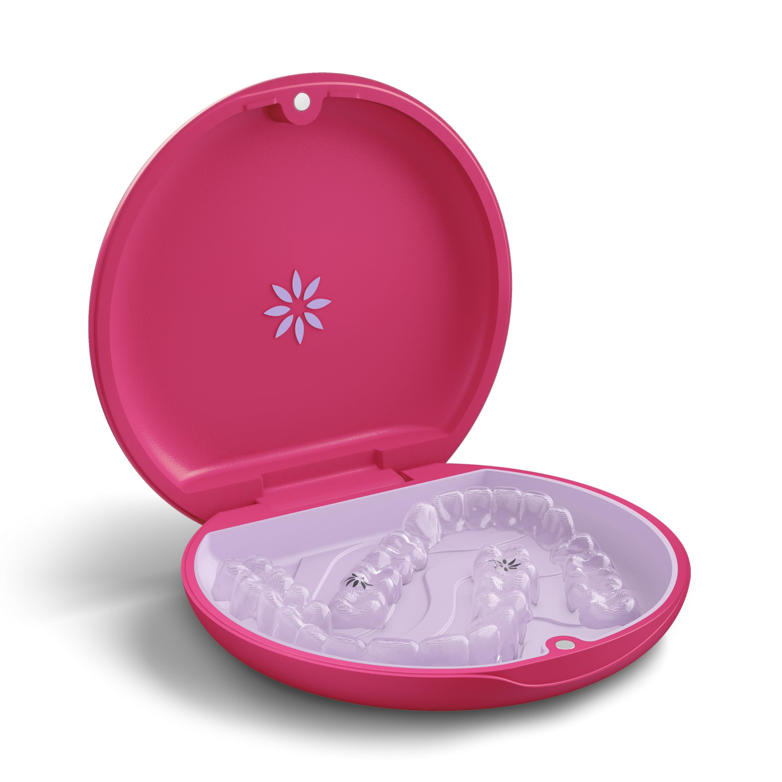 Magenta case closed with magnetic clasp - on-the-go storage