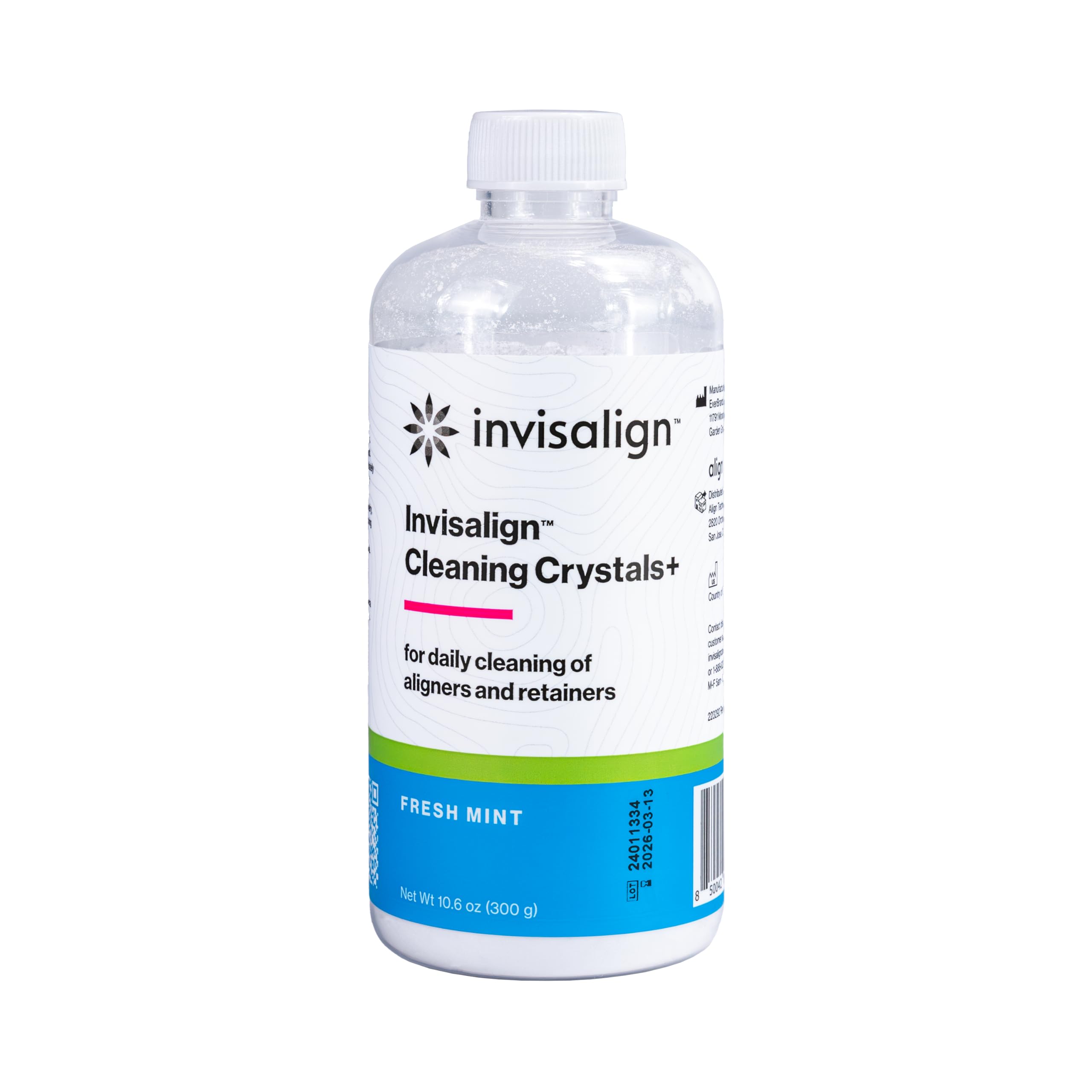 Bottle of Invisalign Cleaning Crystals+ Mint with scoop