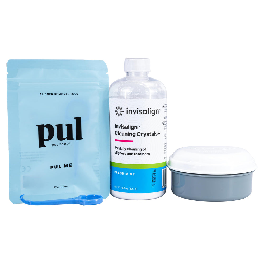 Invisalign Cleaning System+ packaging and tub