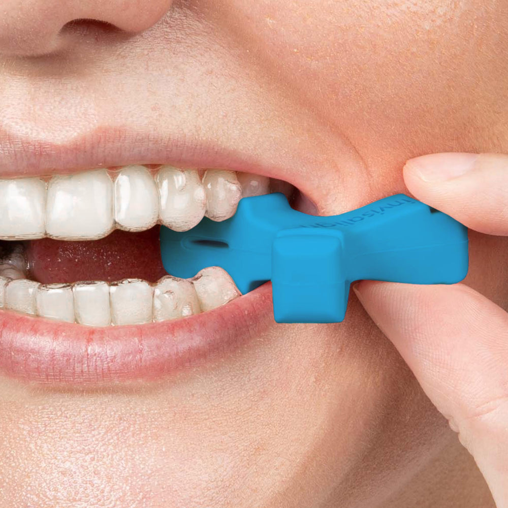 Blue chewies displayed with alignment tools