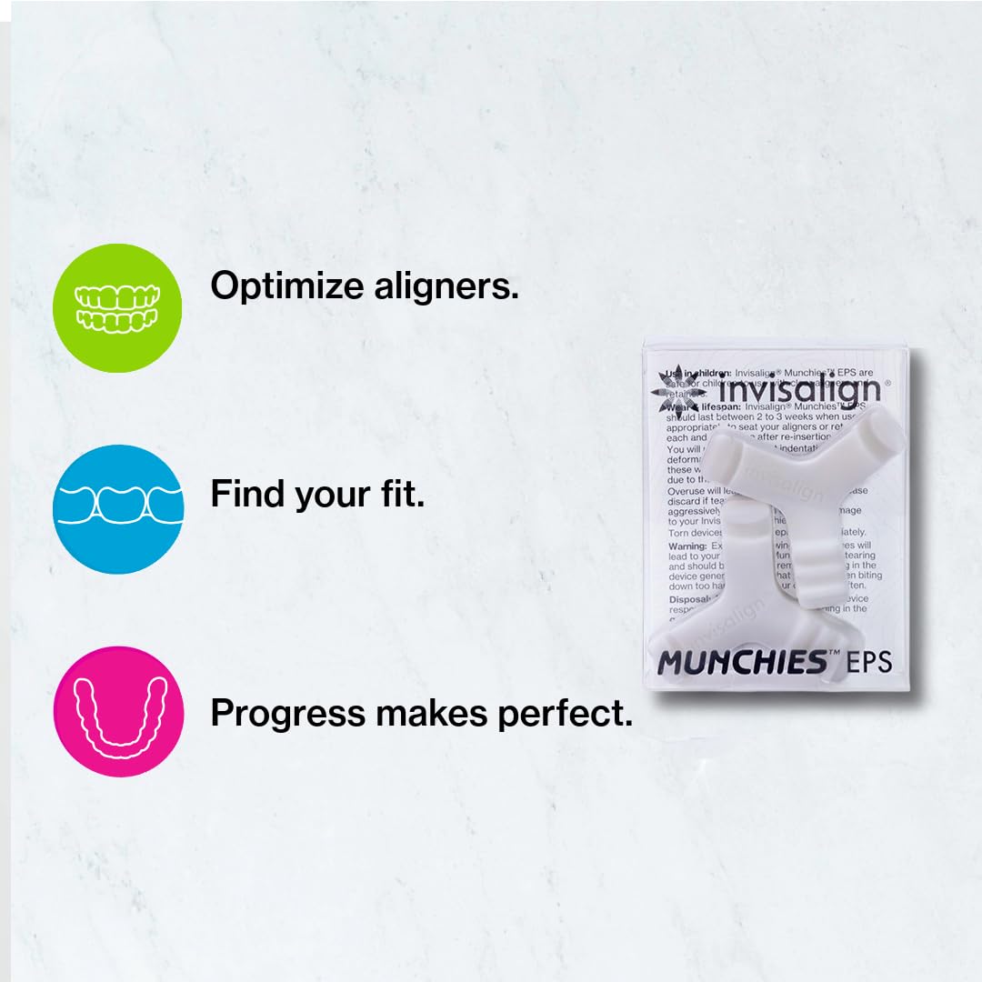 Two pink Invisalign Munchies EPS aligner chewies pack 2 - tool view 2