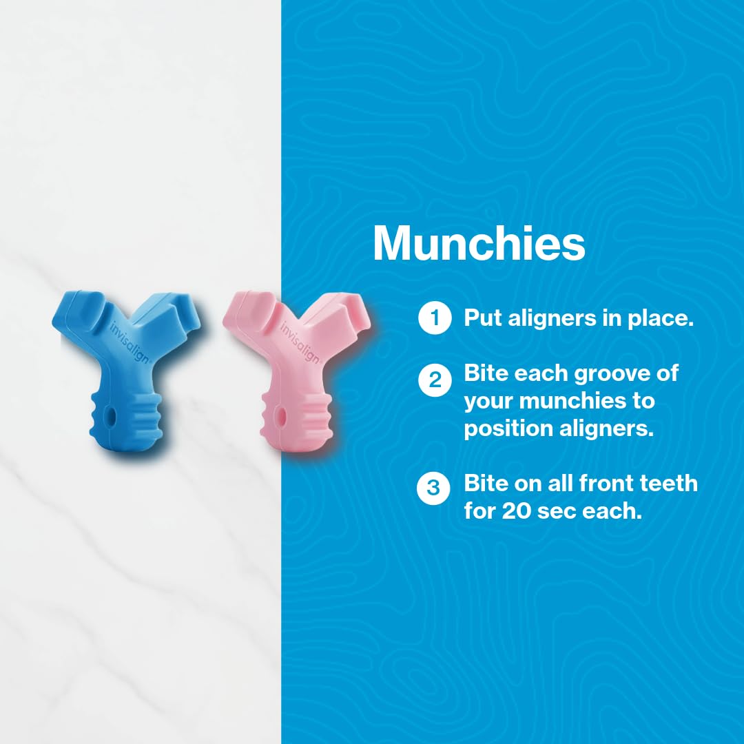 Close-up of multi-arm seating tool design for aligners