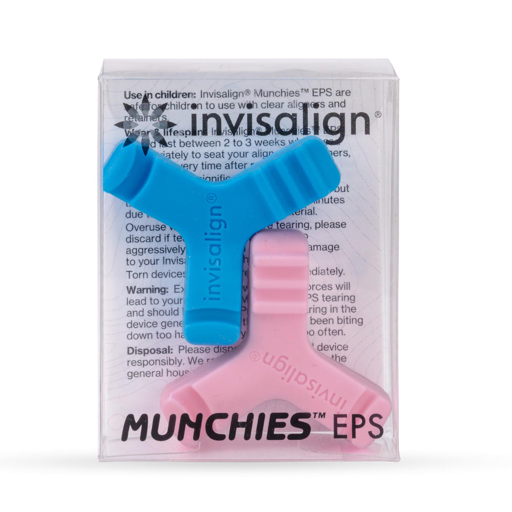 In-use image of chewies seating an Invisalign aligner