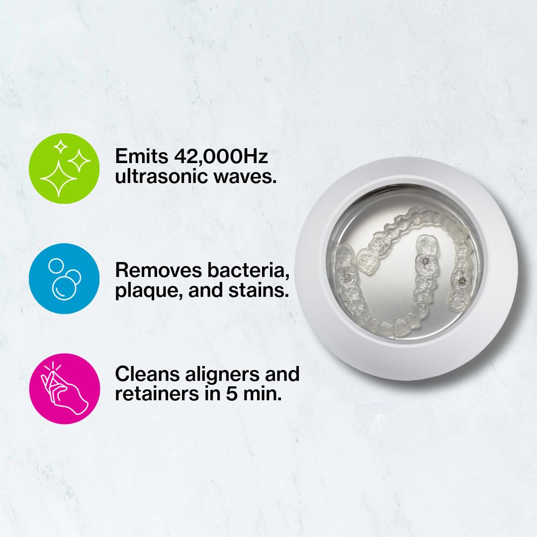 Ultrasonic cleaner tank with water for aligners
