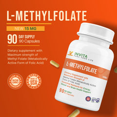 L-Methylfolate capsules in bottle