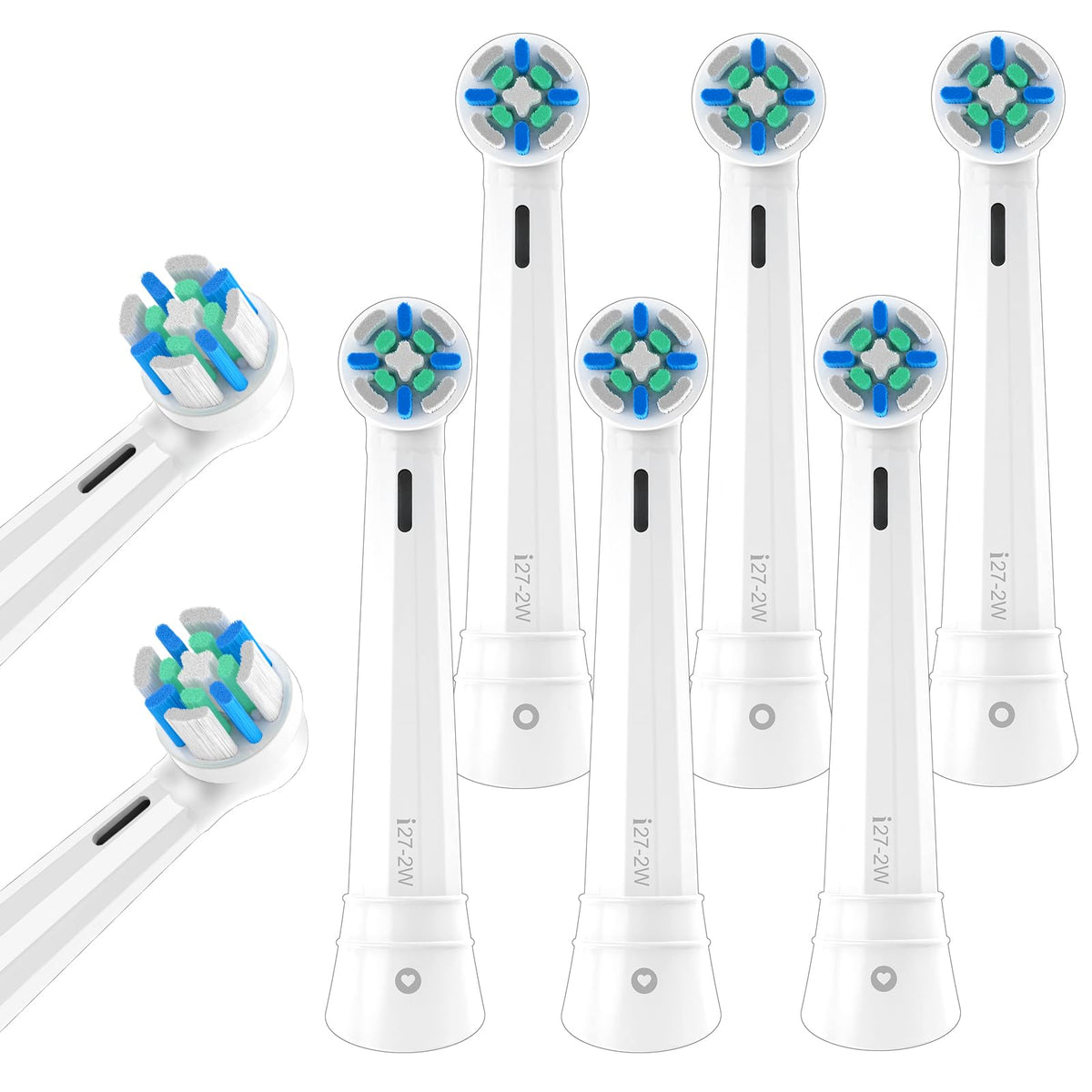 Eight-pack IO replacement heads for Oral-B iO series in white
