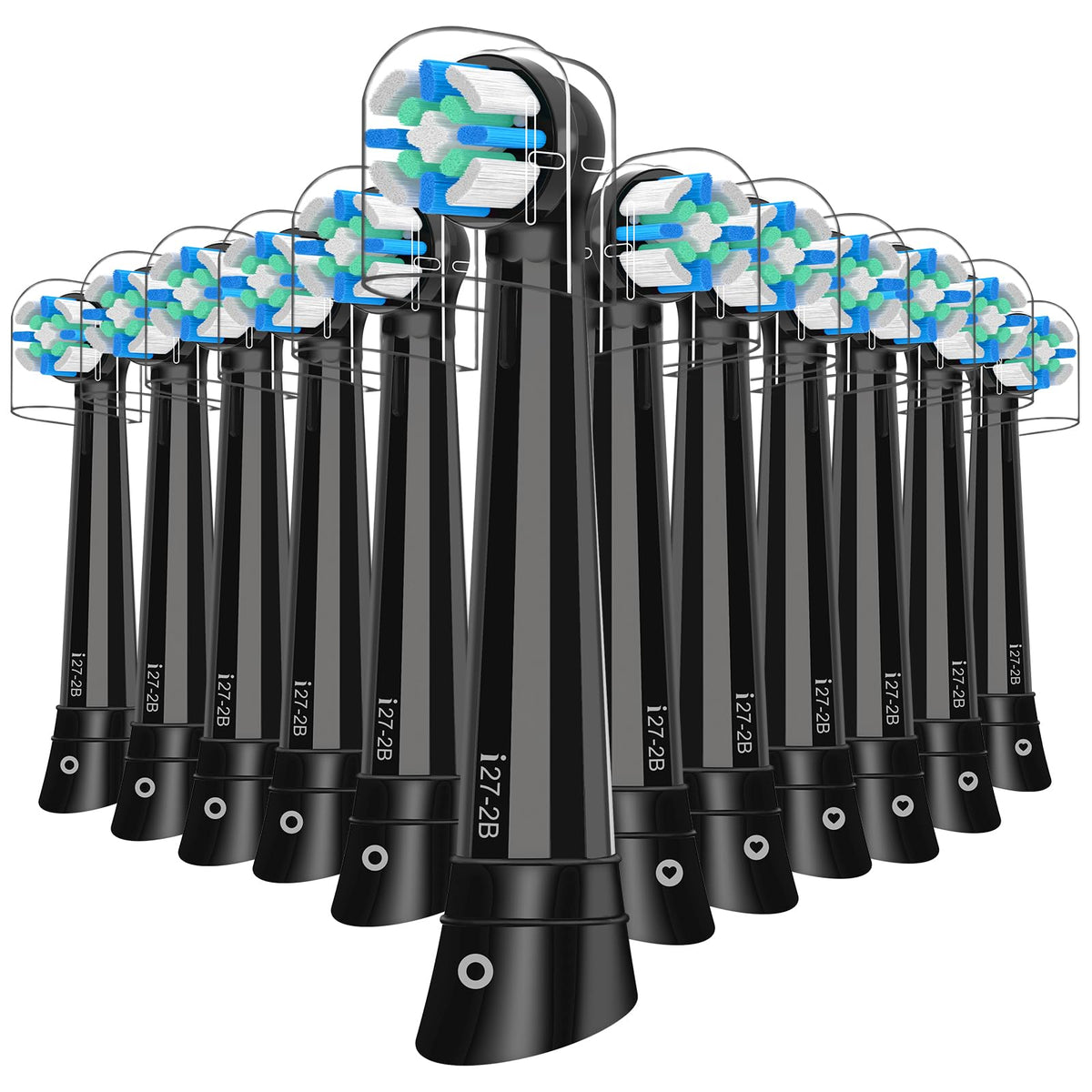 IO brush heads for Oral-B iO2-iO10 series in black, 6 pack