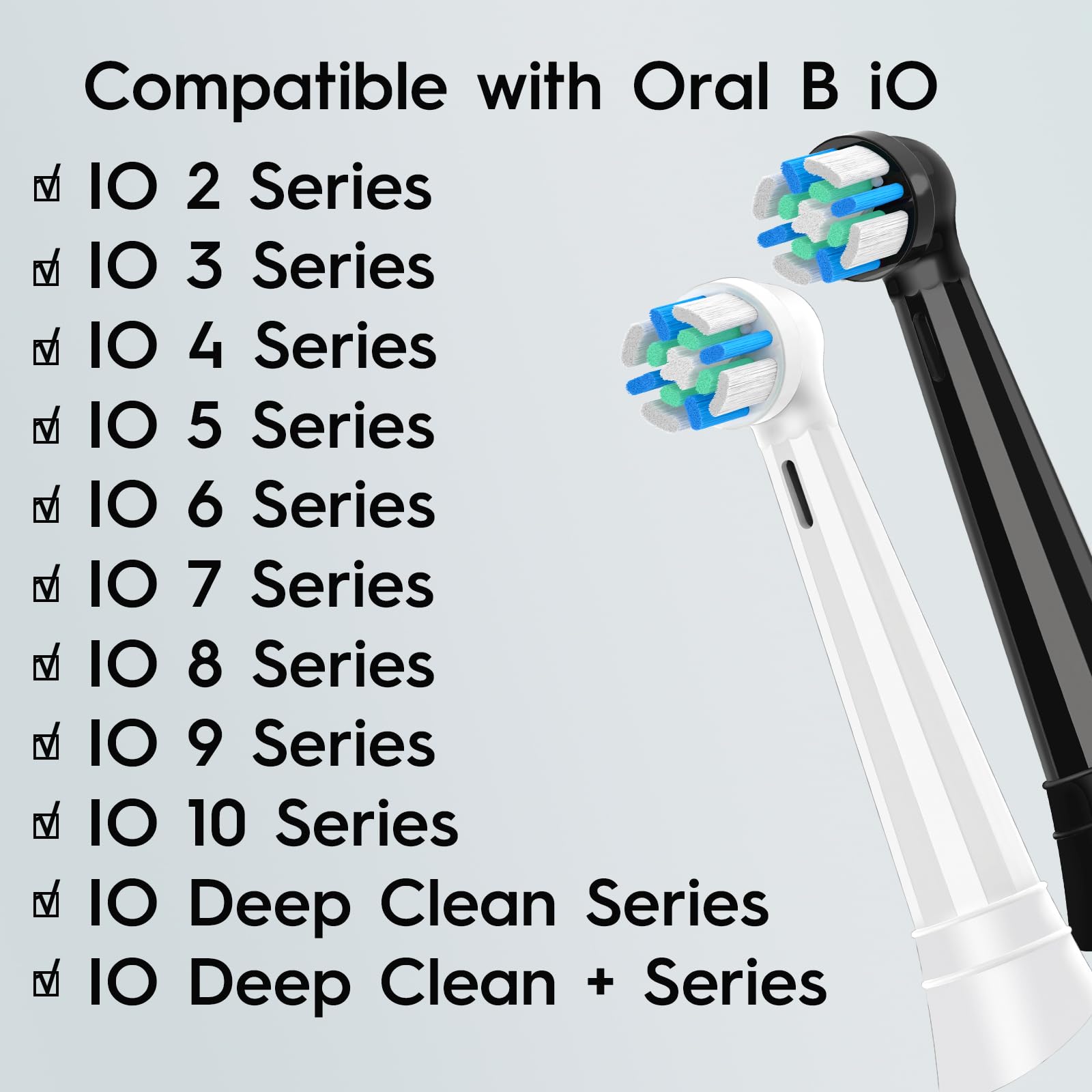 Close-up of IO brush head bristles for Oral-B iO series
