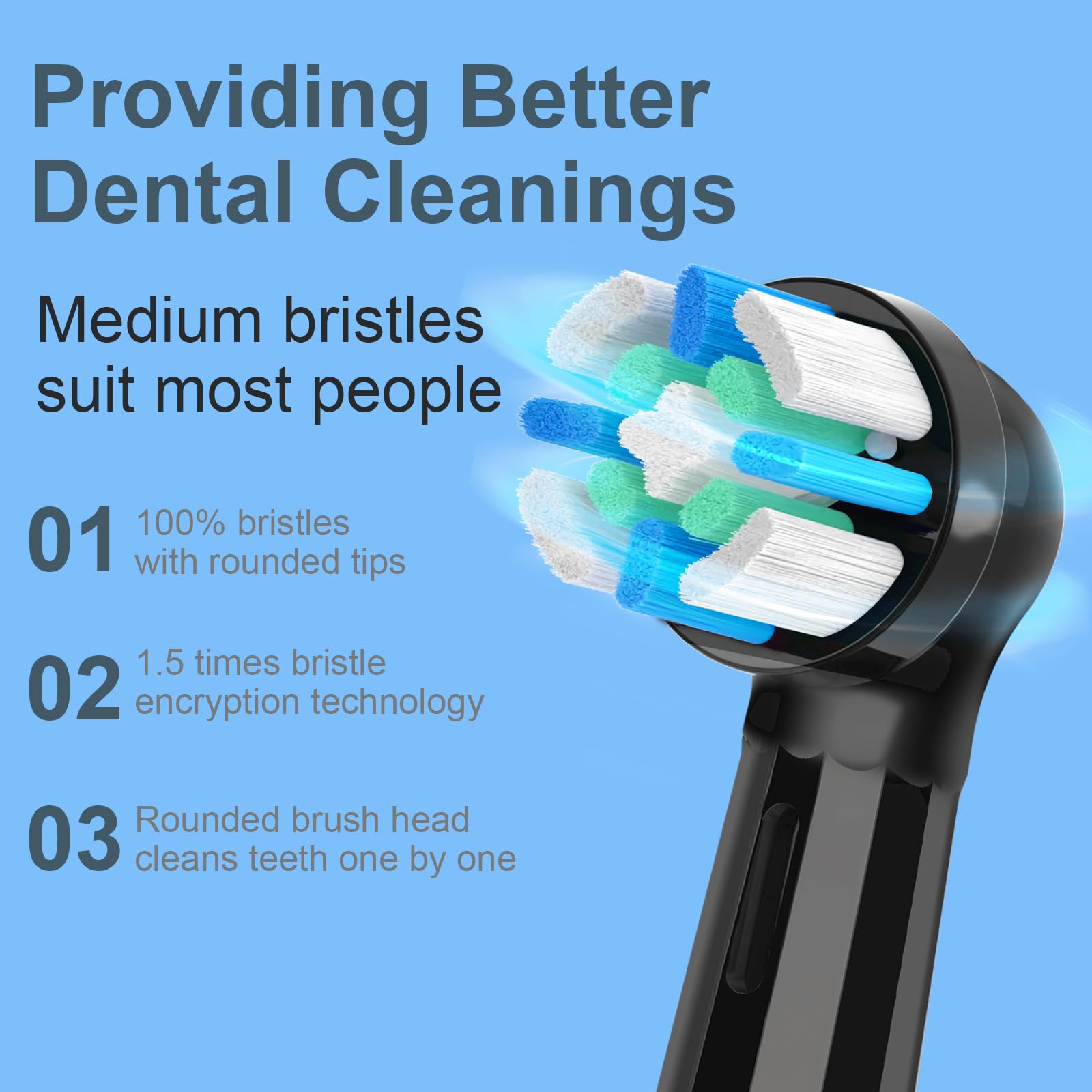 IO replacement heads attached to an Oral-B iO toothbrush