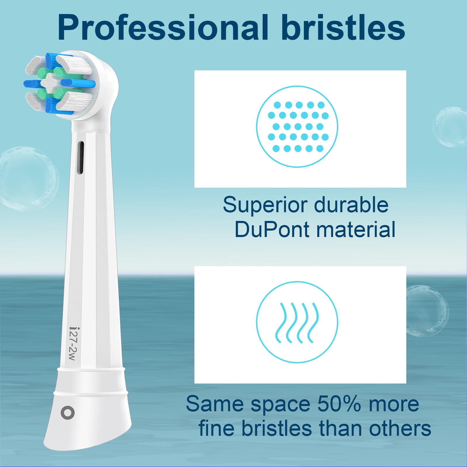 Durable bristles and gum-care design for Oral-B iO replacement heads