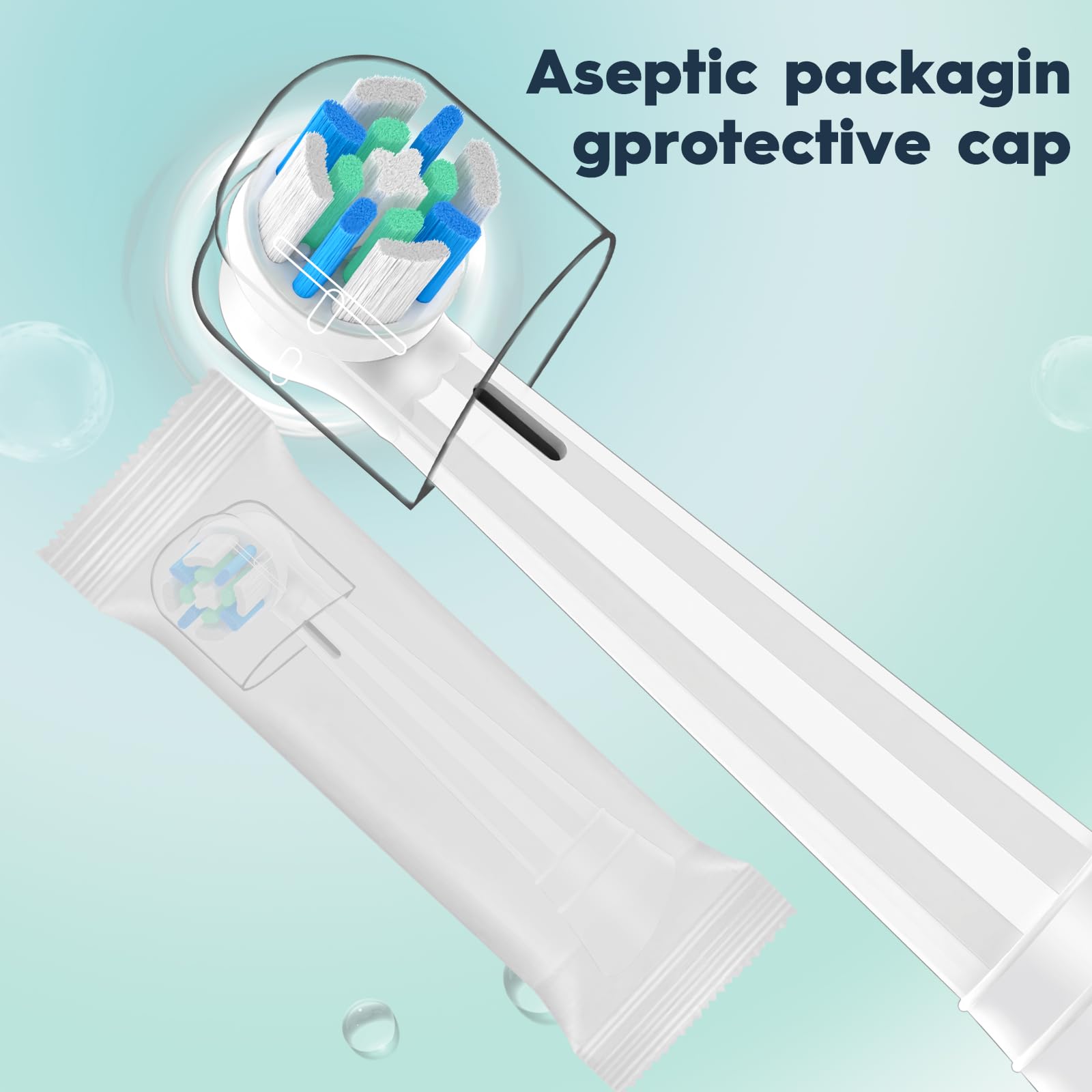 Close-up of round brush head design for gentle gum care