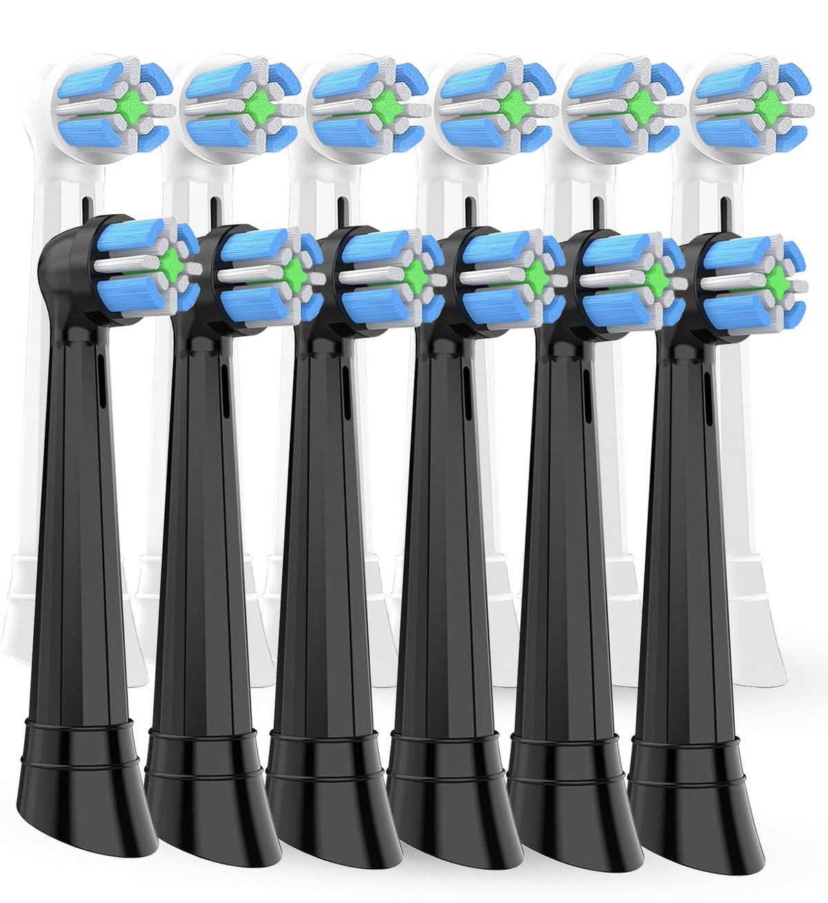 IO replacement heads 12-pack in white and black