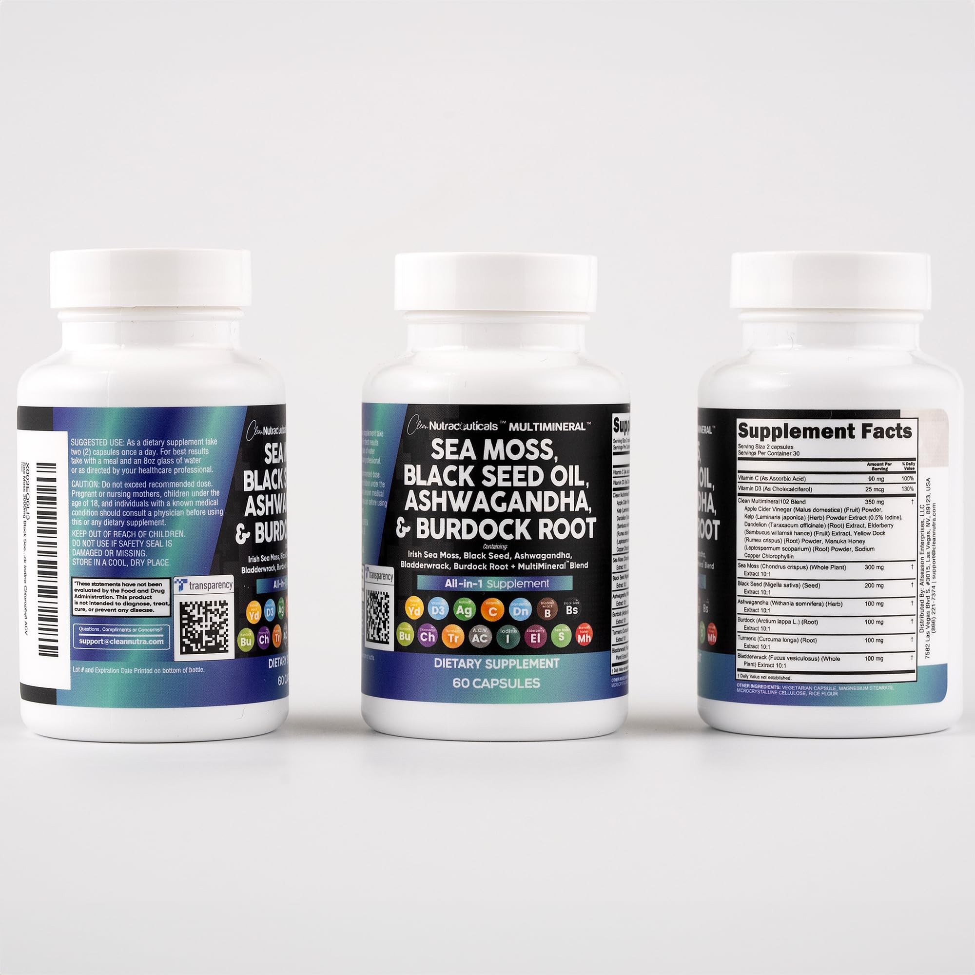 Iodine, chlorophyll, dandelion and yellow dock ingredients
