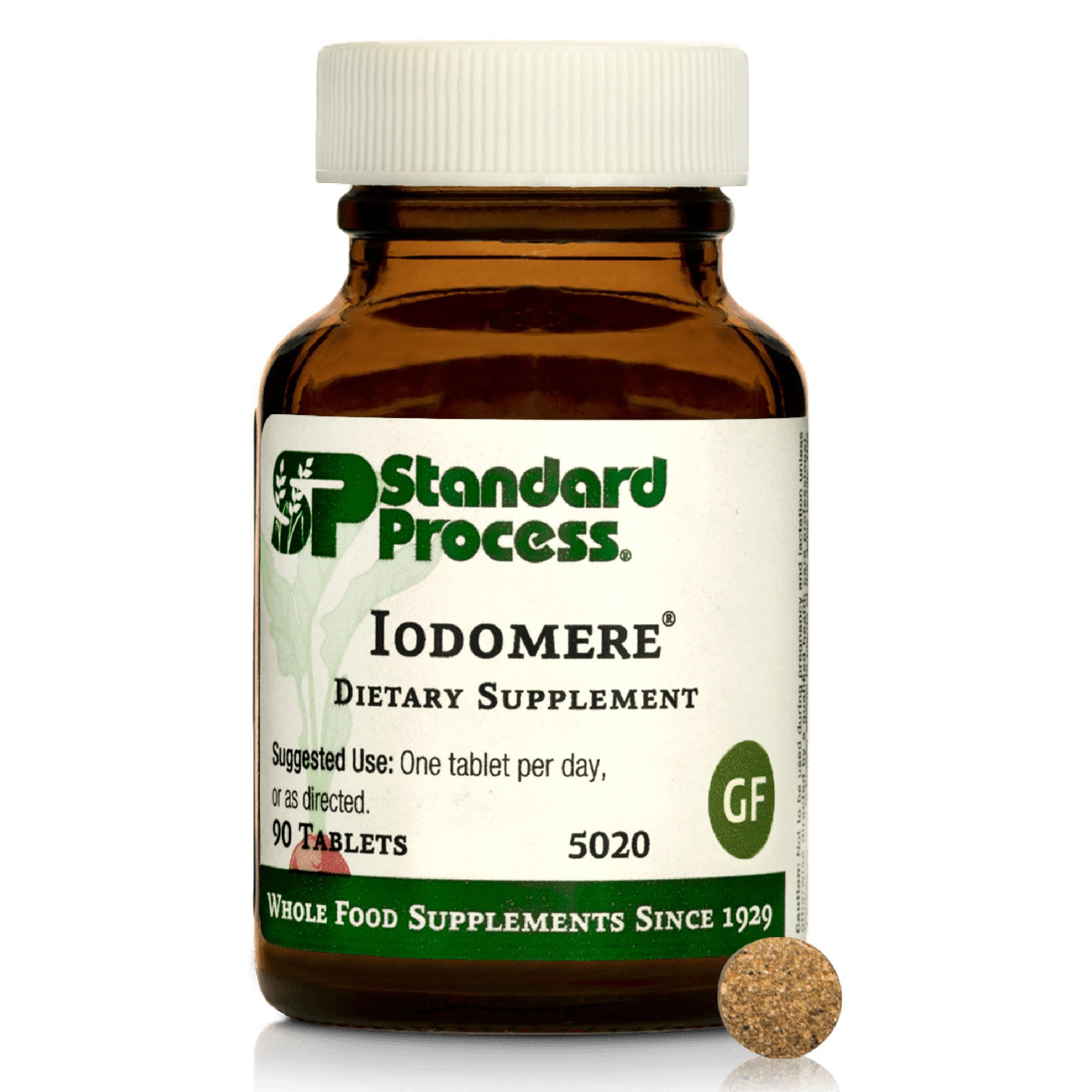 Standard Process Iodomere bottle label on white background