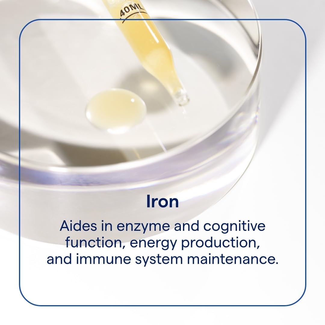 Ionic iron liquid supplement close-up showing the bottle