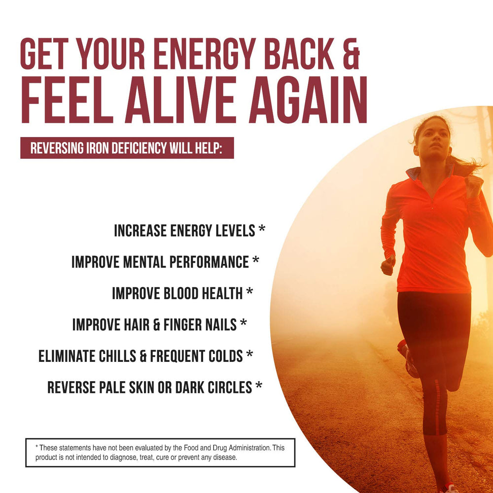 Back label details of Ionic Liquid Iron Supplement bottle