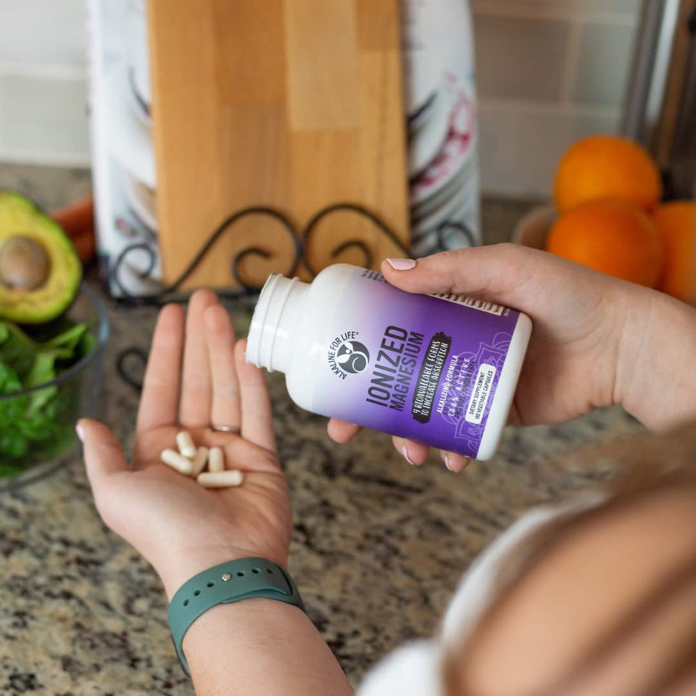 Ionized Magnesium bottle showing glycinate, citrate, and ascorbate - 180 capsules